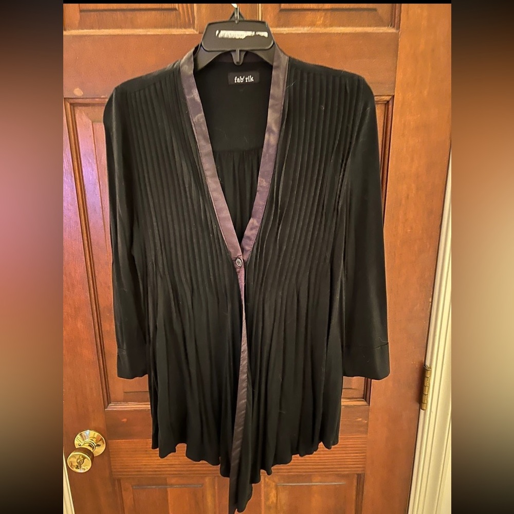 Black Pleated Cardigan